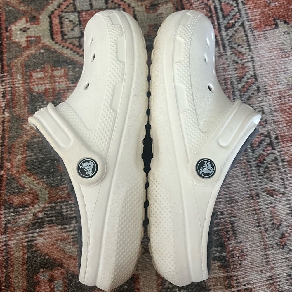 White Fuzzy Crocs